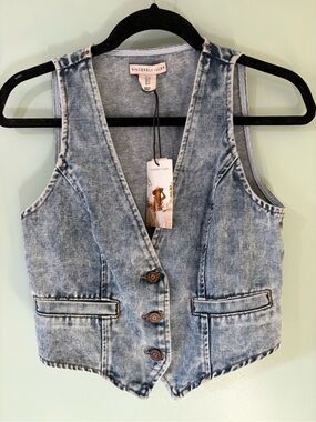 Sincerely Jules Light Wash Denim Vest